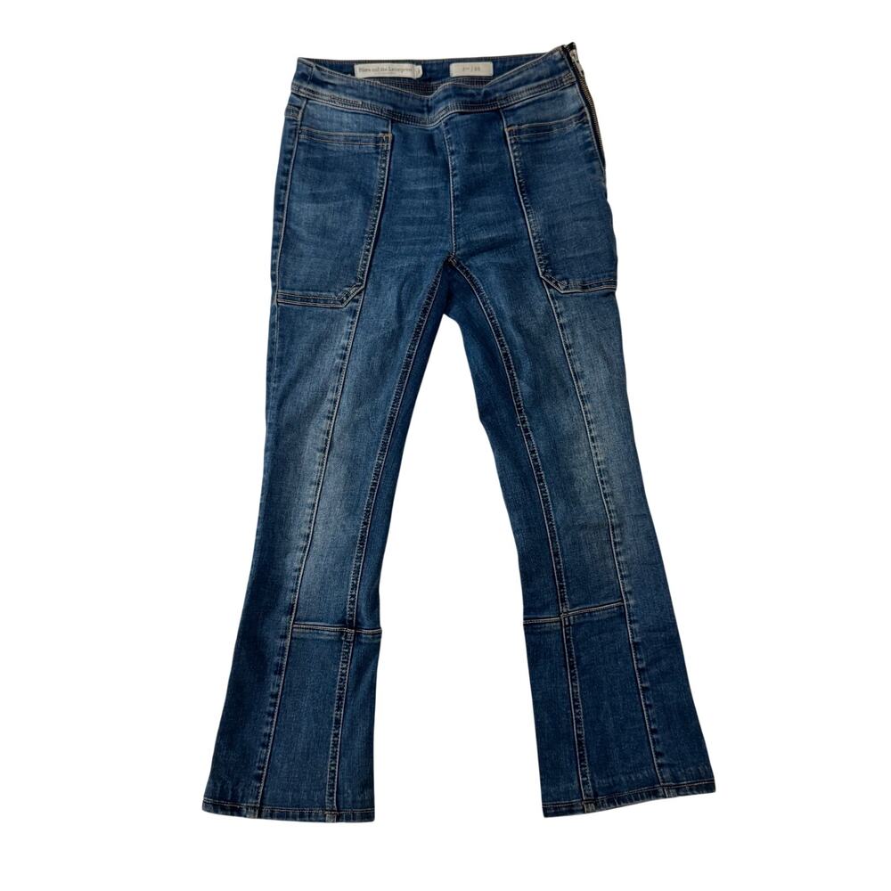 Pilcro Anthropologie Cropped Bootcut Jeans Women's 25 Patchwork Flare Y2K Indie - Picture 2 of 16